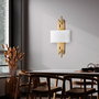 Opviq Axıs - 15111 Lámpara de Pared Dorado y Blanco